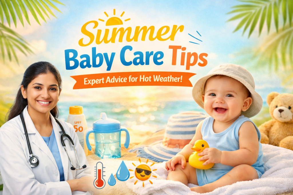 summer baby care tips baby care in summer newborn care during summer how to keep baby cool in summer dehydration symptoms in babies baby heat rash prevention pediatrician baby care tips infant summer safety tips